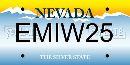 EMIW25 Nevada License Plate
