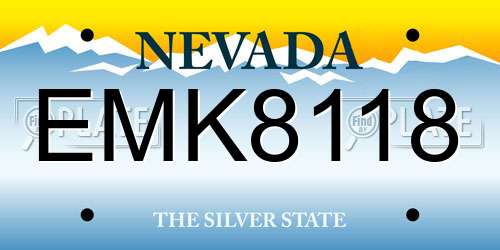 EMK8118 Nevada License Plate