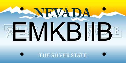 EMKBIIB Nevada License Plate