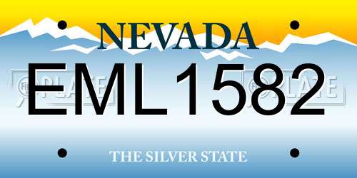 EML1582 Nevada License Plate