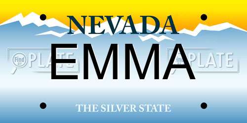 EMMA Nevada License Plate