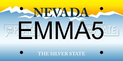 EMMA5 Nevada License Plate