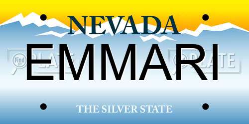 EMMARI Nevada License Plate