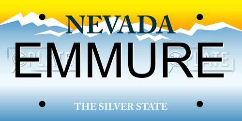 EMMURE Nevada License Plate