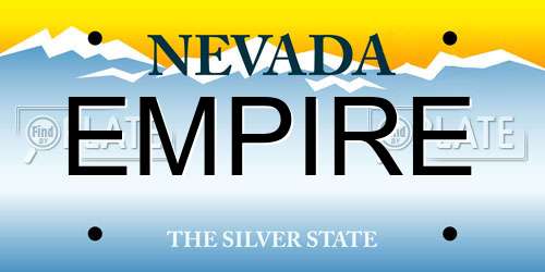 EMPIRE Nevada License Plate