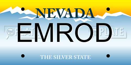 EMROD Nevada License Plate