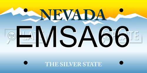 EMSA66 Nevada License Plate