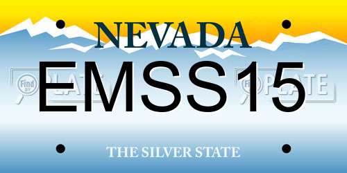 EMSS15 Nevada License Plate