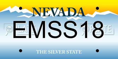 EMSS18 Nevada License Plate