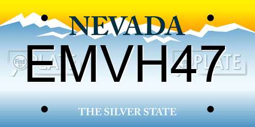 EMVH47 Nevada License Plate