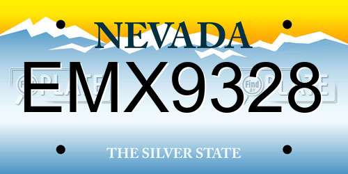 EMX9328 Nevada License Plate