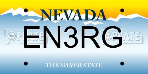 EN3RG Nevada License Plate