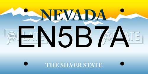 EN5B7A Nevada License Plate