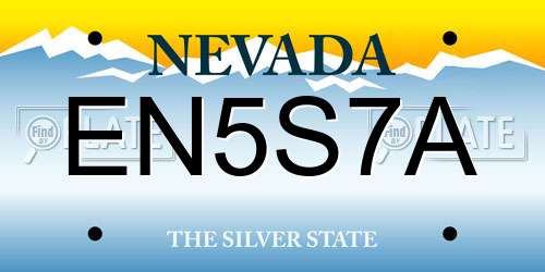 EN5S7A Nevada License Plate