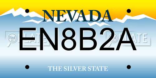 EN8B2A Nevada License Plate