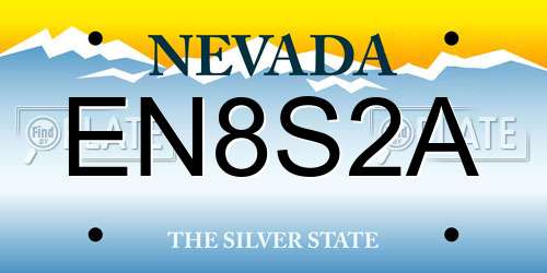 EN8S2A Nevada License Plate