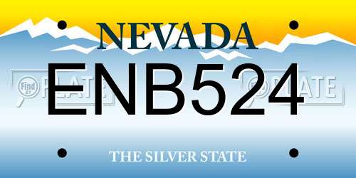 ENB524 Nevada License Plate