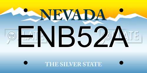 ENB52A Nevada License Plate