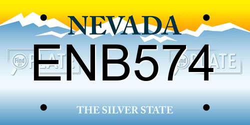 ENB574 Nevada License Plate