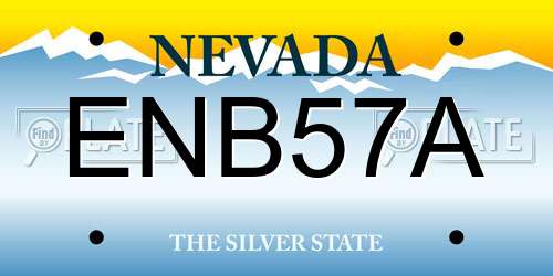 ENB57A Nevada License Plate