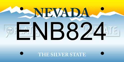 ENB824 Nevada License Plate