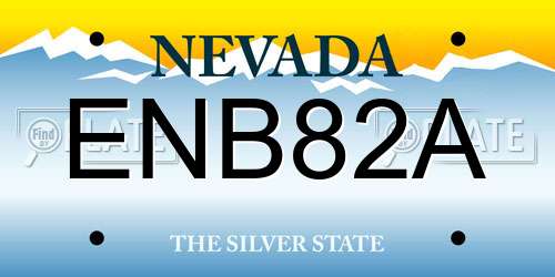 ENB82A Nevada License Plate