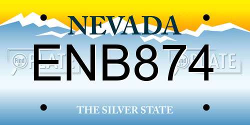 ENB874 Nevada License Plate