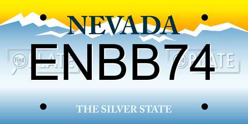 ENBB74 Nevada License Plate