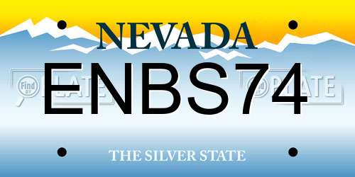 ENBS74 Nevada License Plate