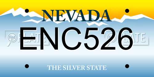 ENC526 Nevada License Plate