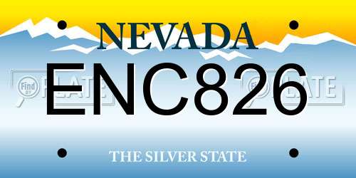 ENC826 Nevada License Plate