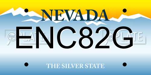 ENC82G Nevada License Plate