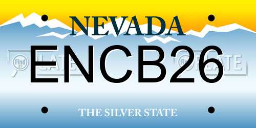 ENCB26 Nevada License Plate
