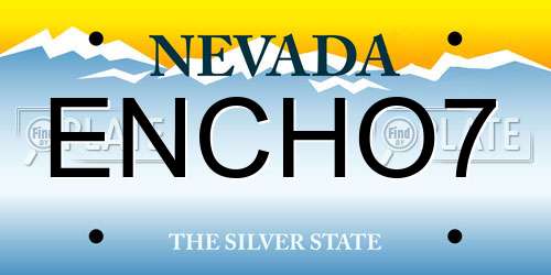 ENCHO7 Nevada License Plate