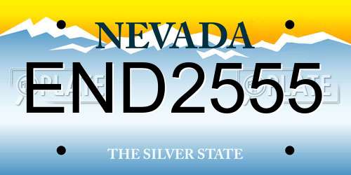 END2555 Nevada License Plate