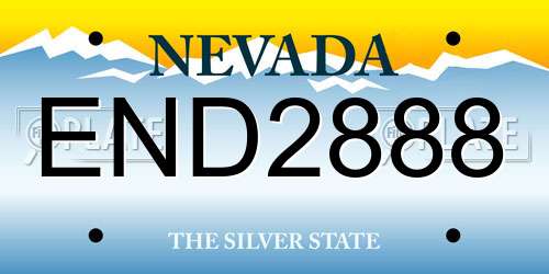 END2888 Nevada License Plate