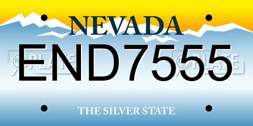 END7555 Nevada License Plate