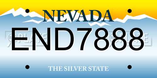 END7888 Nevada License Plate