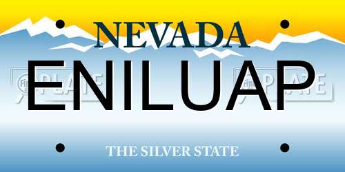ENILUAP Nevada License Plate