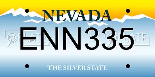 ENN335 Nevada License Plate