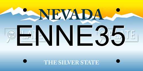ENNE35 Nevada License Plate