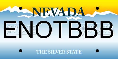 ENOTBBB Nevada License Plate