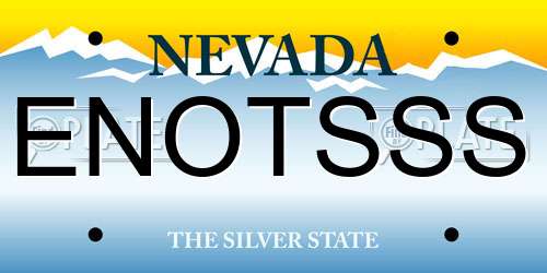 ENOTSSS Nevada License Plate