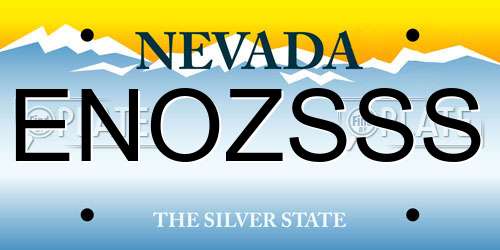 ENOZSSS Nevada License Plate