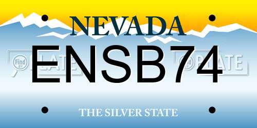 ENSB74 Nevada License Plate