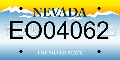 EO04062 Nevada License Plate