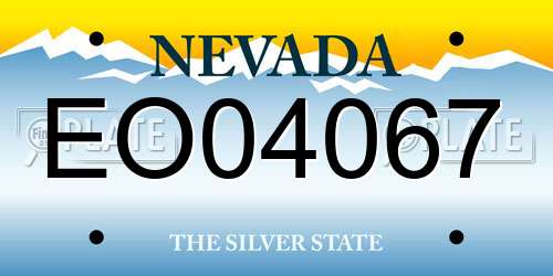 EO04067 Nevada License Plate
