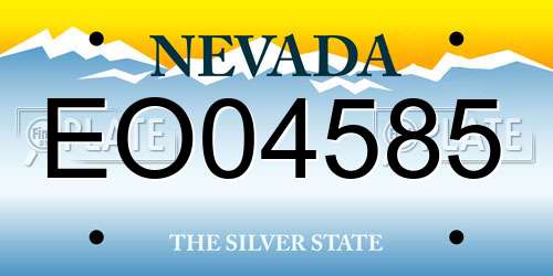 EO04585 Nevada License Plate