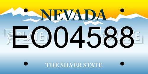 EO04588 Nevada License Plate