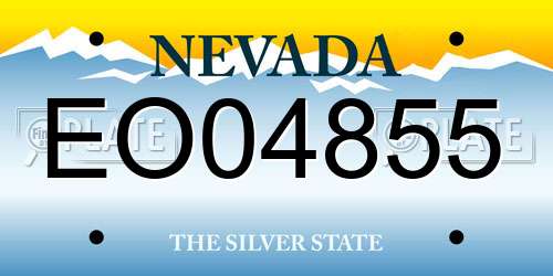 EO04855 Nevada License Plate